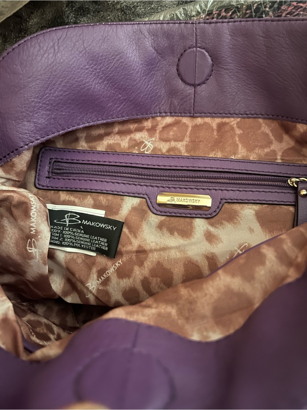 Elegant Purple Suede & Leather Shoulder Bag - Picture 2 of 4